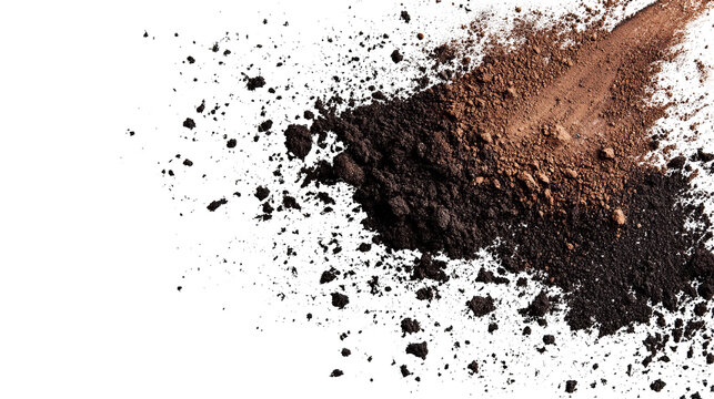 Brown and dark brown powder exploding against a black background, creating a cloud