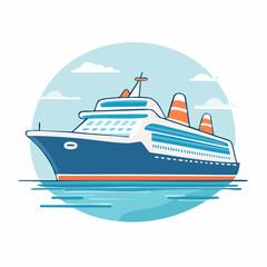 Naklejka premium Cruise Ship Illustration