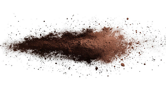Brown powder cloud with white wisps on a black background