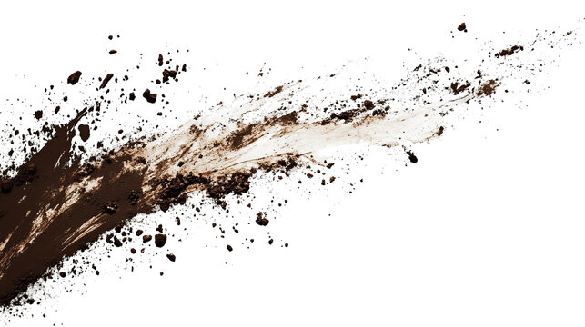 Abstract view of a brown and white splash against a black background