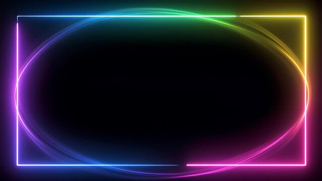 Neon glowing frame broll panning motion with dynamic light trails