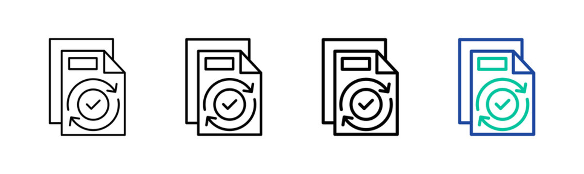 Update Document Icon Collection Different Style Outline
