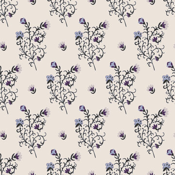 Folk Floral Botanical Bohemian Motif Pattern