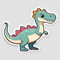 Naklejka premium Cute Cartoon Dinosaur Sticker