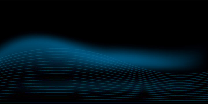 Futuristic abstract blue wave background with glowing lines, modern digital design for technology, artificial intelligence, innovation, data flow, cyber network, virtual reality and business themes