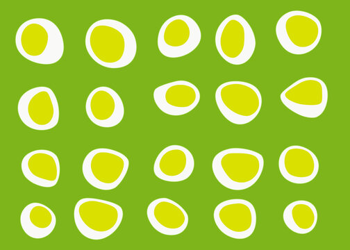 Abstract organic polkadot pattern on green background