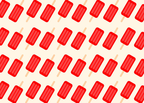Red popsicle vector pattern on a light background