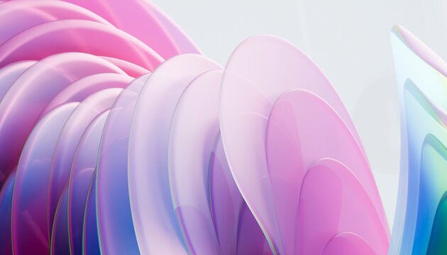 Abstract 3D pastel background with smooth wave and copy space