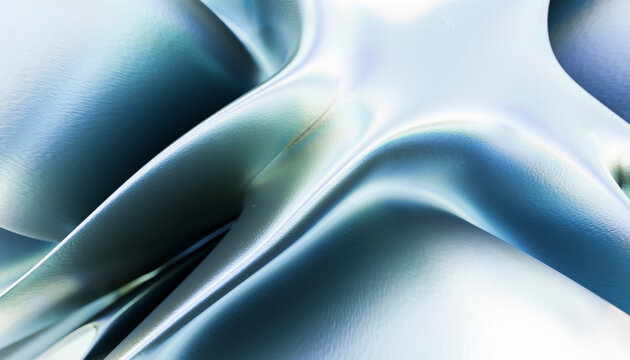 Abstract smooth fluid metallic curve background in blue
