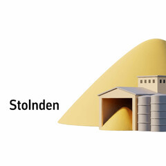 3D illustration of a grain storage facility. © agussssss