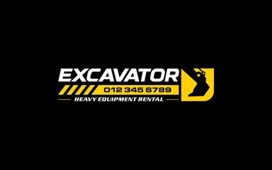 Illustration vector graphic of an excavator vehicle, and heavy equipment for construction logo design © Larrise