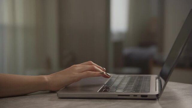 One Hand Scrolling on Laptop Touchpad