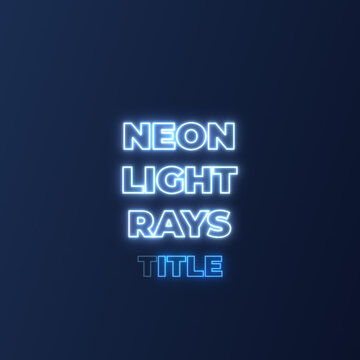 Square Neon Light Rays Text Title with Flickering Animation