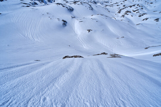 glacier and typical snow swirl structures