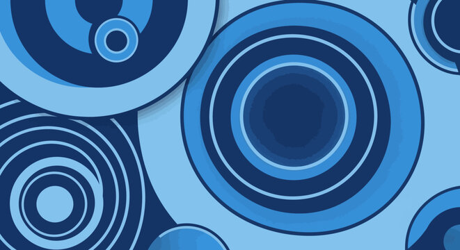 Abstract Blue Circles Pattern Background Design