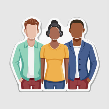 Diverse Group of People Standing Together