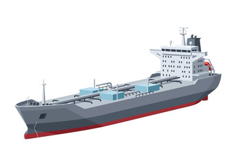 Obraz premium A large cargo ship sails across the open ocean with containers on deck.