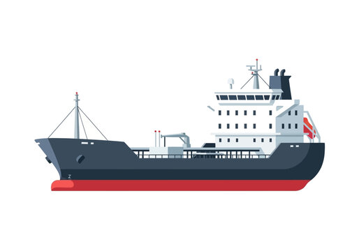 A large cargo ship sails through calm waters on a sunny day
