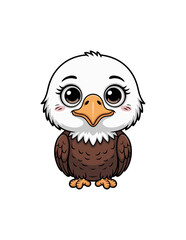 Obraz premium Cute Cartoon Baby Bald Eagle Standing