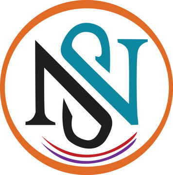 Modern NS Letter Logo Design with Circular Frame &ndash; Minimal Monogram Vector