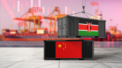 Trade Tension in Focus: A visually striking depiction of trade dynamics between two nations, highlighting economic implications against a backdrop of global commerce. © bao