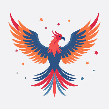 Stylized Phoenix Bird Illustration