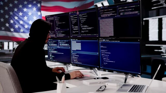 Hacker Focused On Writing Code