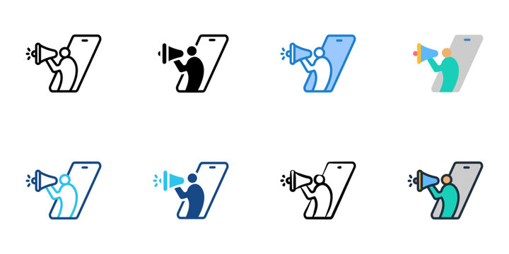 Brand ambassador icons set multiple style collection. Editable stroke 
