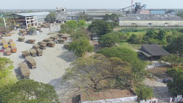 Industrial Sugar Factory with Processing Units and Equipment