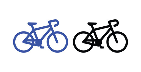 Obraz premium Bicycle icon illustration with blue and black silhouette designs