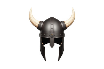 Fototapeta premium Viking warrior helmet with horns and metal armor