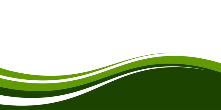 Abstract green wave background, Vector green line background curve element with white space for text and message design, overlapping layers.