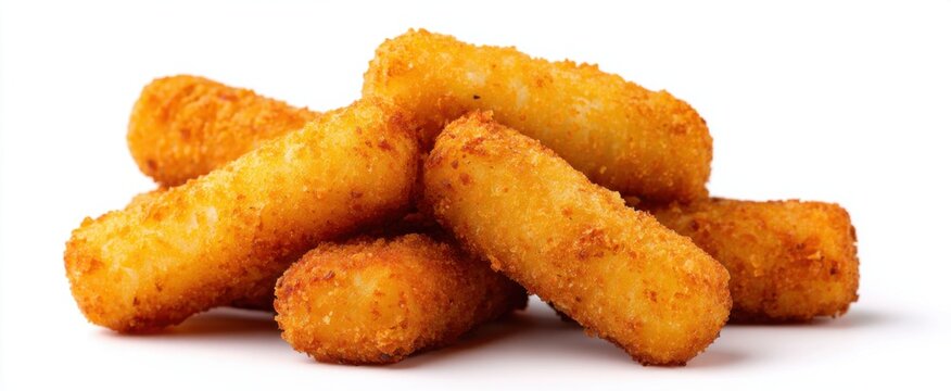 Crunchy breaded mozzarella sticks are tasty golden cheese snacks perfect for casual dining menus