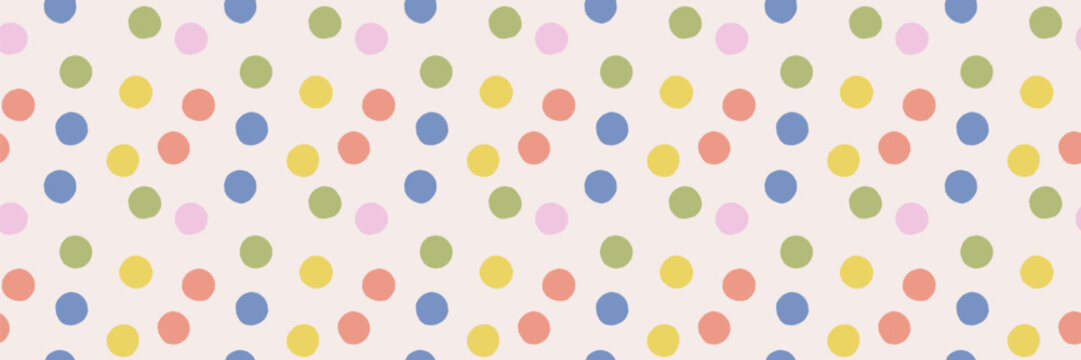 Colorful organic dots seamless pattern.  Chaotic irregular confetti background