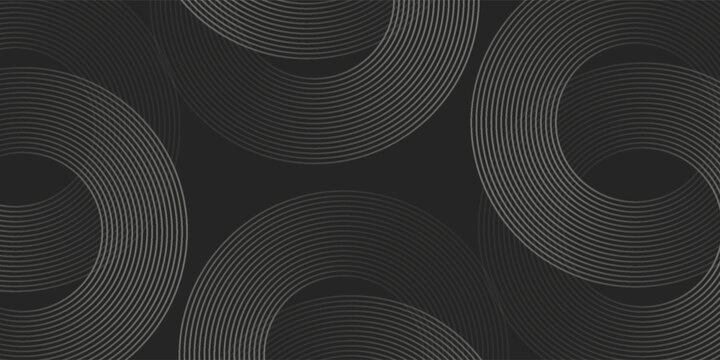 Abstract black and gold background with two circles. Suitable for banner, cover, poster, website, presentation, brochure, flyer, header