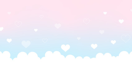 Obraz premium ハート グラデーション かわいい ポップ バレンタイン 配信 サムネイル バナー デザイン 背景 イラスト 