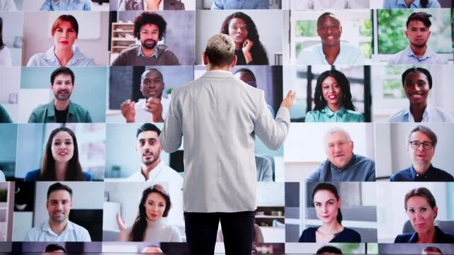 Coach Leads Virtual Live Talk During Online Business Conference