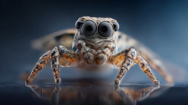 Close-up of a spider showcasing its intricate details and features.