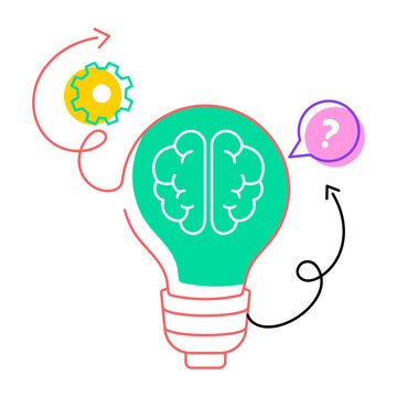 An icon of mind mapping designed in flat style
