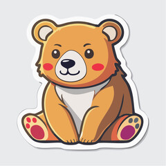 Fototapeta premium Cute cartoon bear sticker