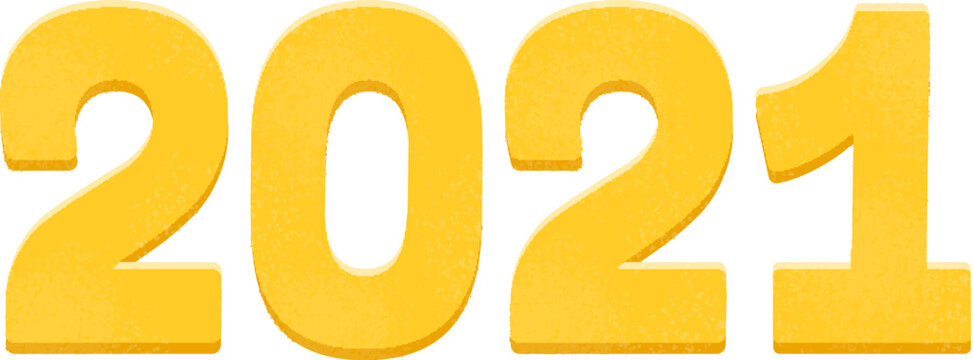 2021 yellow number for New Year