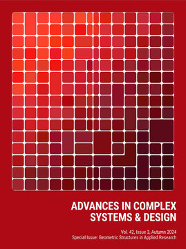 A vibrant geometric pattern on the cover of a technical journal about complex systems and design