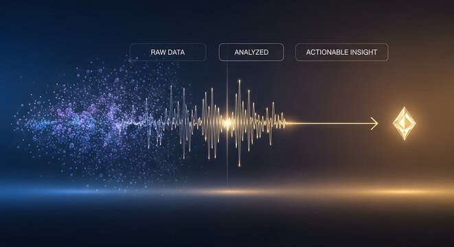 Data processing funnel converts raw information into structured analysis and actionable business insights.