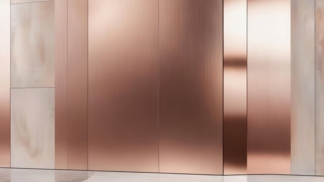 Elegant Copper Panel Wall - Modern Interior Design Detail.