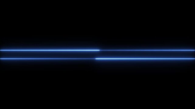 Abstract Horizontal Glowing Neon Line on Black Background for Tech and Futuristic Design
