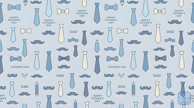 father&rsquo;s day background with tie and mustache pattern