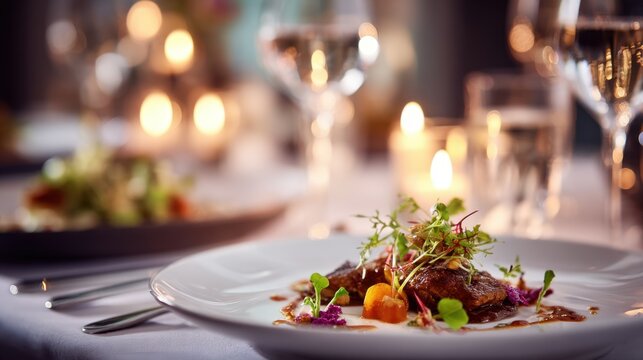 Dinner setup at a restaurant table