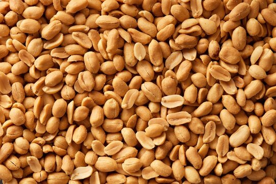 Salted and roasted peanuts full frame. Top view