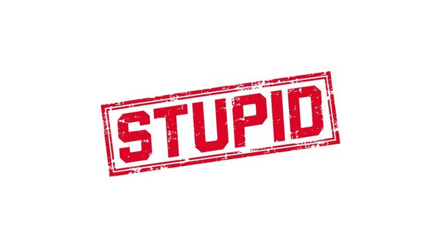 Stupid stamp animation video insult label negative