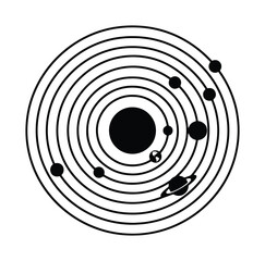 Solar System Vector Icon Set, Celestial Orbits and Planets, Astronomical Space Illustration, Cosmic Galaxy Graphic © Lamiya